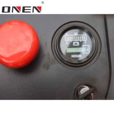 China Onen Factory Wholesale Cheap Price 24V Li-ion Battery Power Stand on Board Riding Electric Reach Truck for Narrow Aisle Floor Warehouse