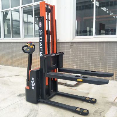 China Factory Customized 1500kg 3500mm EPS Walkie Drive DC Power Electric Pallet Stackers